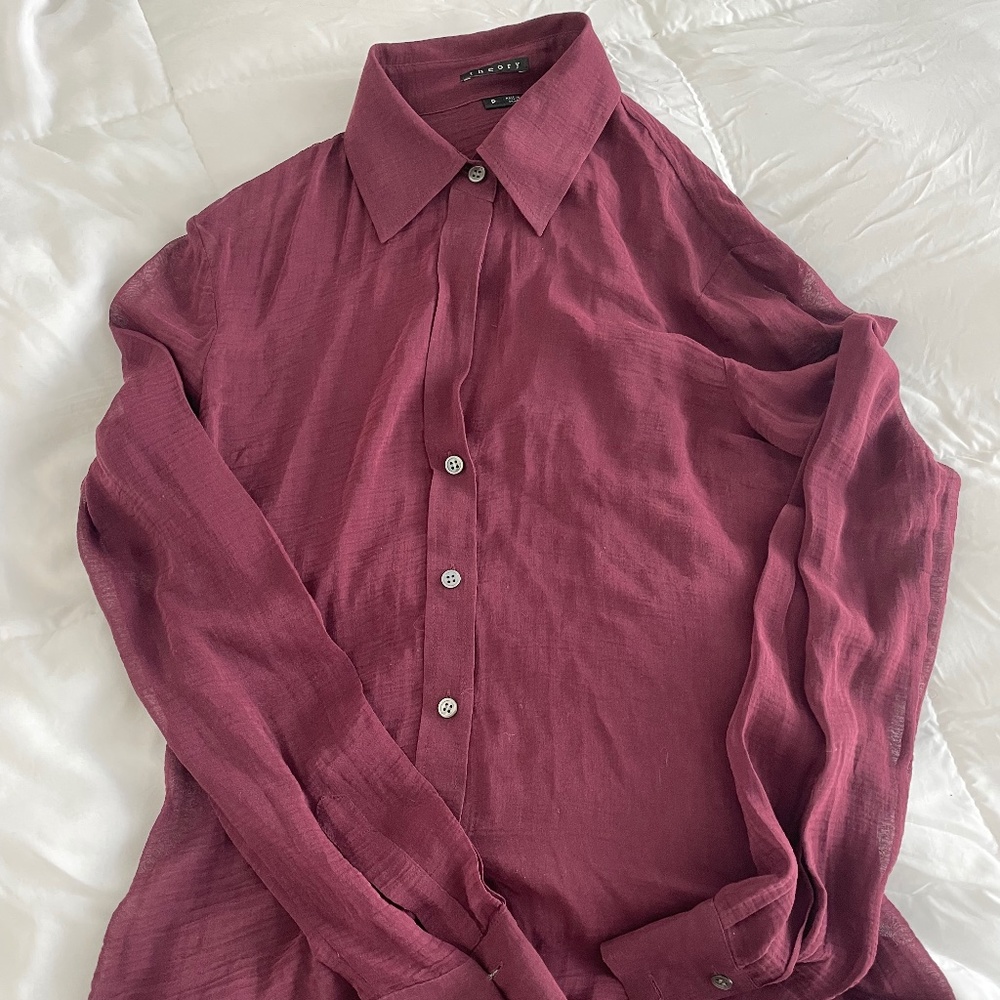 THEORY Sheer Blouse